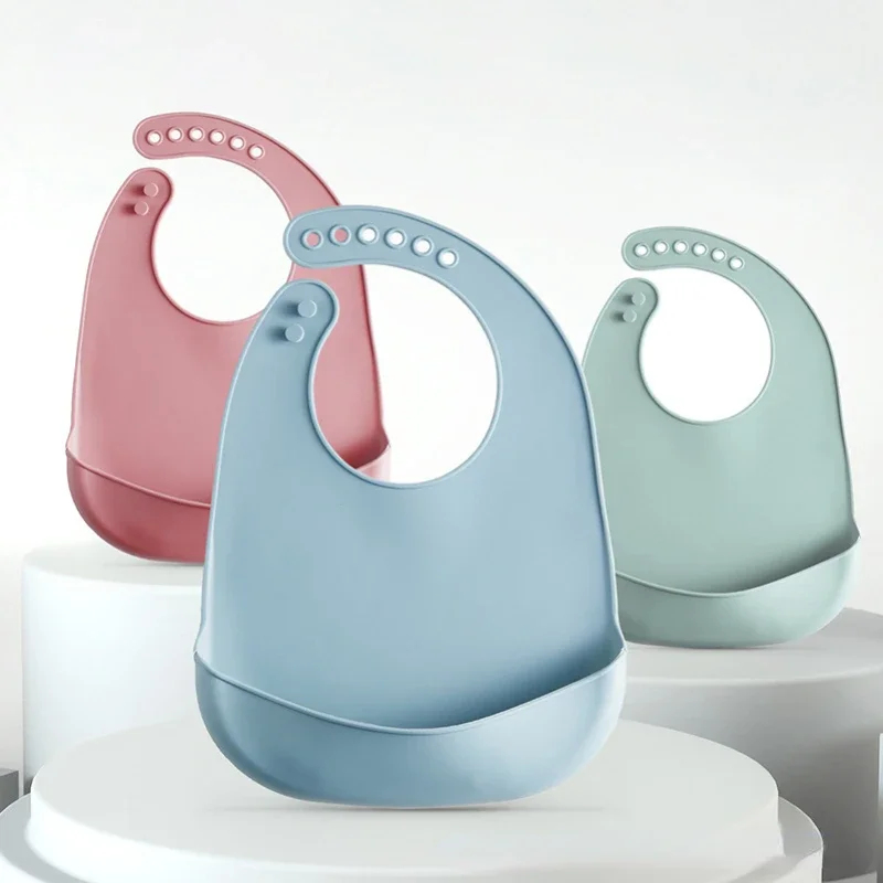 Silicone Baby Bibs - 1/3 個ベビーよだれかけ調節可能な防水よだれかけ赤ちゃんソフト食用シリコーン新生児唾液滴下タオルよだれスカーフ BPA フリー