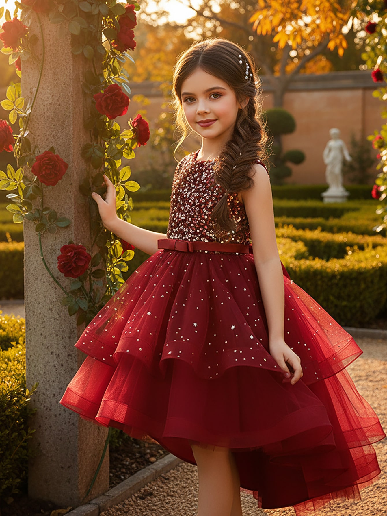 Baby Products Manufacturers - 女の赤ちゃんプリンセス花柄スパンコールドレスオフショルダー幼児子供チュール Vestido パーティー結婚式ページェントベビー服 3-12Y