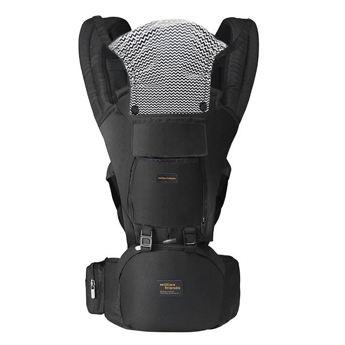 Ergonomic Baby Carrier - ヒップシート付きベビーキャリア、人間工学に基づいた6in1ベビーキャリア、新生児から幼児まで、コンバーチブル、顔向きと背中向きの抱っこが可能