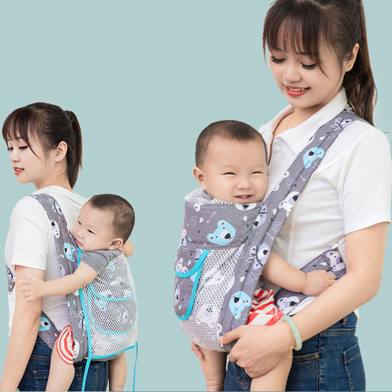 Ergonomic Baby Carrier - ベビーキャリア 調節可能なフロントハグ 横抱き 人間工学に基づいた かわいいプリント 通気性