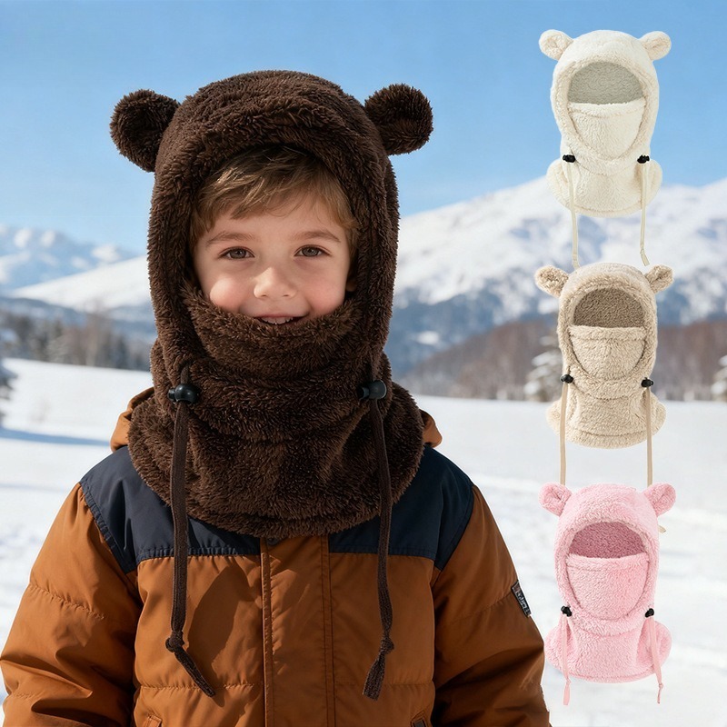 一体型防寒帽子とスカーフ、3歳から10歳までの男の子と女の子 - Baby Products For Face のレビューと価格