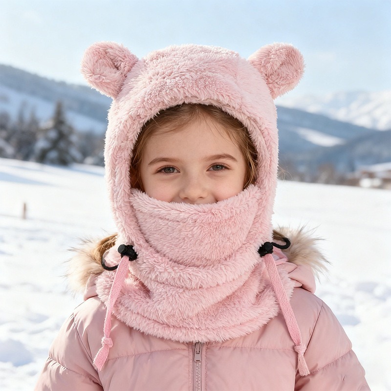 一体型防寒帽子とスカーフ、3歳から10歳までの男の子と女の子 - Baby Products For Face のレビューと価格