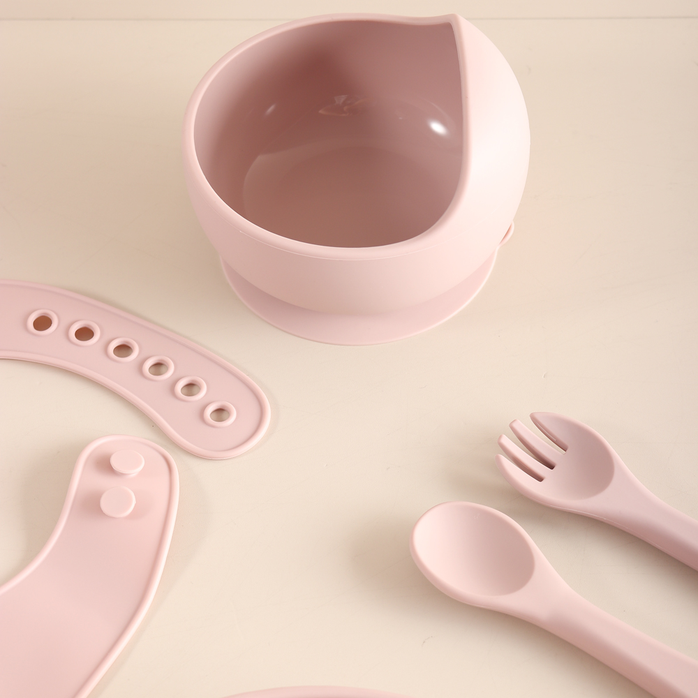 5点セットのベビー食器セット。食品グレードのシリコン製で、よ - Silicone Baby Bibs のレビューと価格