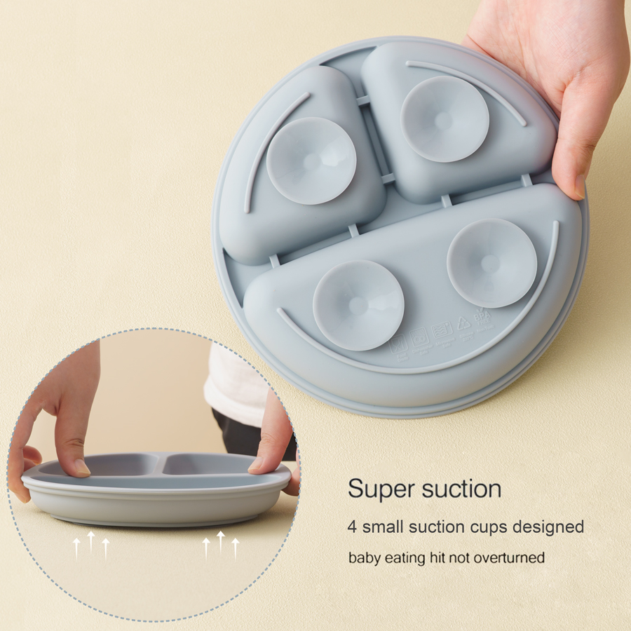 5 個ベビーシリコーン給餌セットラウンドダイニングプレート吸 - Silicone Baby Bibs のレビューと価格