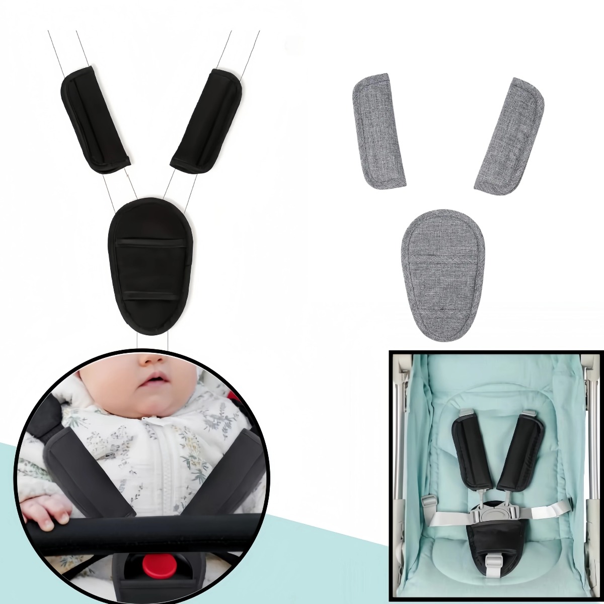 ベビーカーシートベルトパッド ユニバーサルベビーカーショルダ - Infant Car Seat Cover のレビューと価格