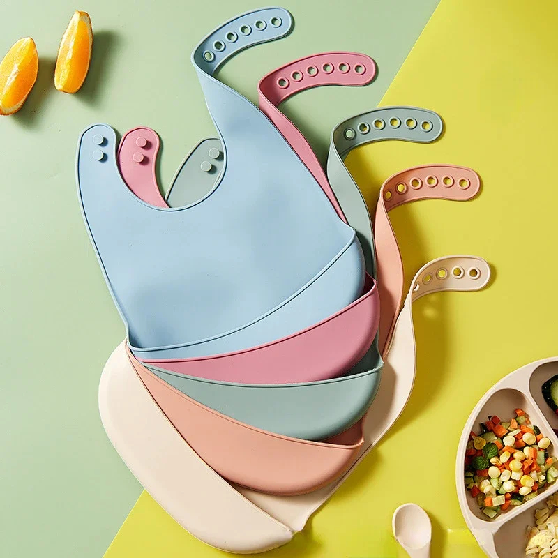 1-4 個ベビーよだれかけ調節可能な防水よだれかけ赤ちゃんソ - Silicone Baby Bibs のレビューと価格