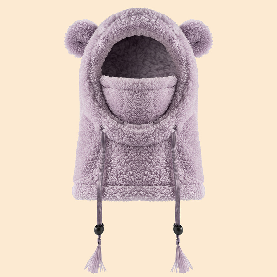 新しい暖かい子供用耳と首の保護一体型キャップ、厚手の冬用スキ - Baby Products For Face のレビューと価格